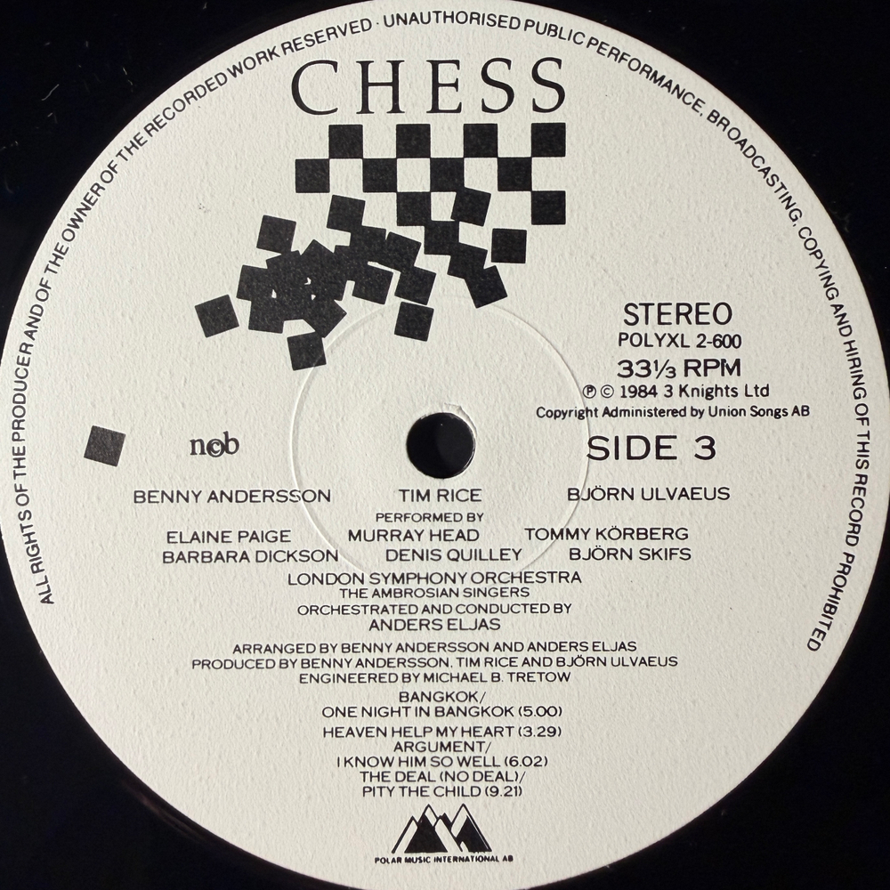 Мюзикл Шахматы 2LP (Скандинавия 1984г.)