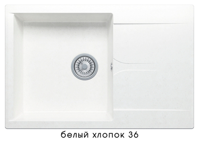 Кухонная мойка POLYGRAN Gals-760 (GALS-760 №36 (Белый Хлопок))