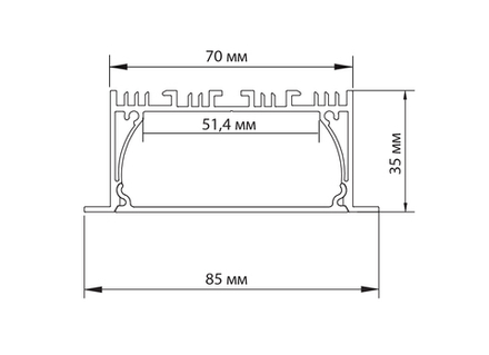 Donel,Врезной алюминиевый профиль, 85х35х2000. Цвет: Черный матовый, RAL9005,Серия:DN8ALE