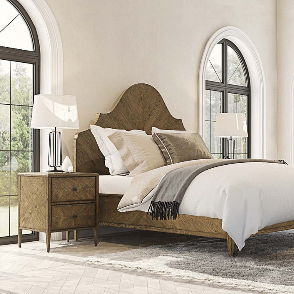 Кровать с деревянным изголовьем "Нова"