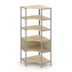 Shelf System Односекционный угловой стеллаж пятиярусный SN.STMU-511 Акация Лорка/Металл Серый 810*81