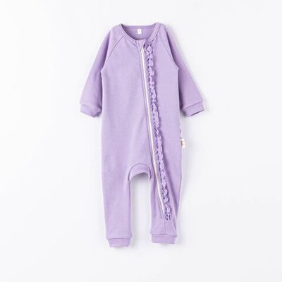 Ruffled zip-up sleepsuit 3-18 months - Lavender