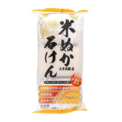 Мыло для лица и тела твердое с экстрактом рисовых отрубей 3 шт по 100 г MAX SOAP Komenuka Rice Bran