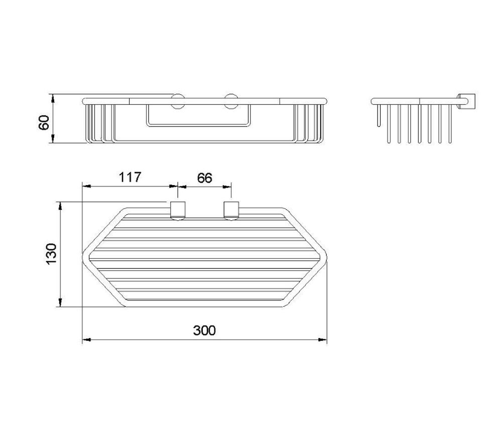 Полка душевая нерж. сталь SOAP 09057.B глянцевый