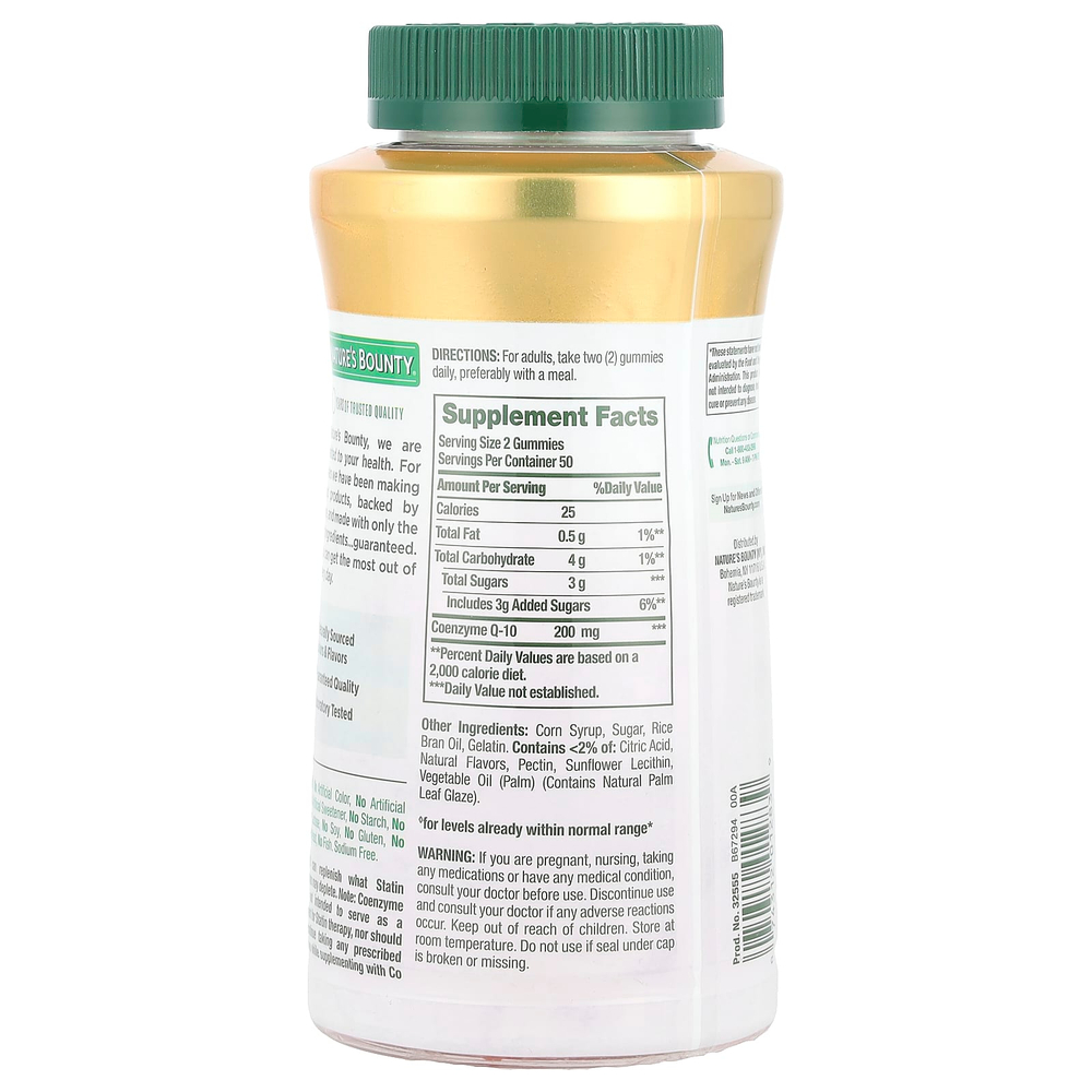 Nature's Bounty, CoQ-10, жевательные мармеладки, персик и манго, 100 жевательных таблеток (100 мг в 1 жевательной мармеладке)