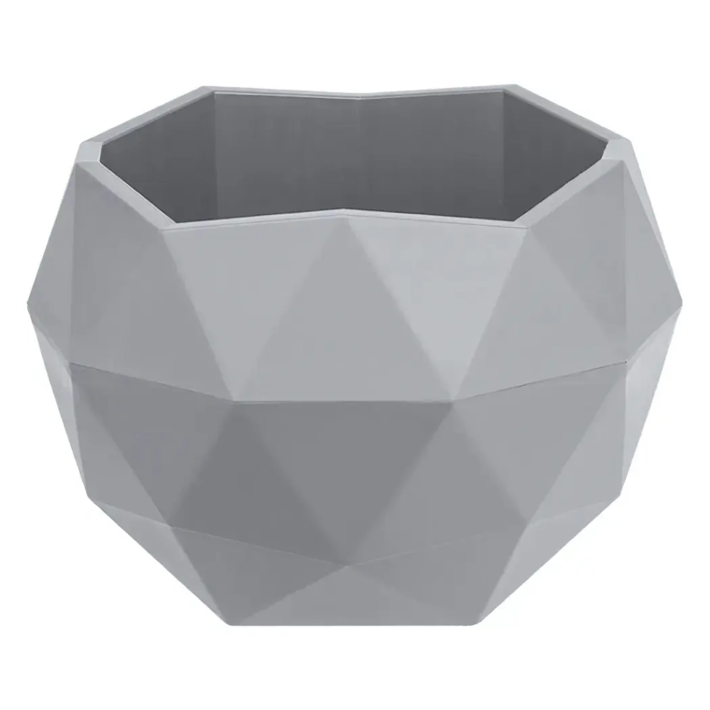 Кашпо для цветов пластиковое 0,17л d-9.5см «Топаз» Серый жемчуг