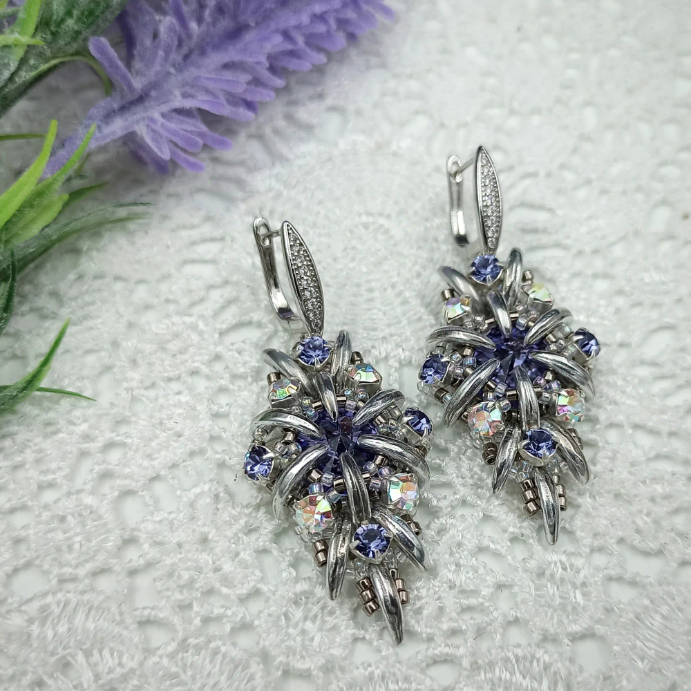 Набор для создания серег Bella, Tanzanite / Silver
