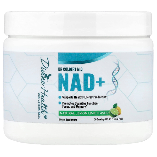 Divine Health, Компания Dr. Coliber MD, NAD+, со вкусом лимона и лайма, 48 г (1,69 унции)