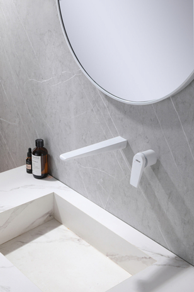 Смеситель ABBER Zeitlos AF8912W для раковины скрытого монтажа, белый