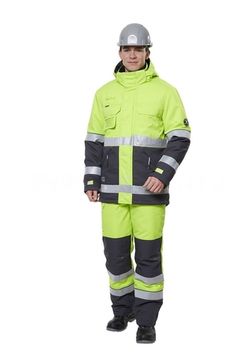 Костюм сигнальный "Крон" брюки (лимон/т.серый)