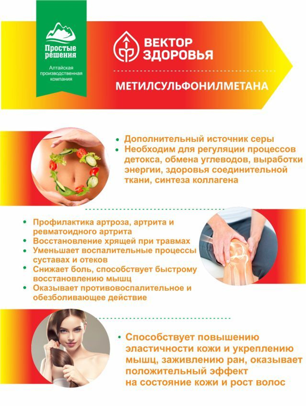 Комплекс MSM Метилсульфонилметан для синтеза коллагена