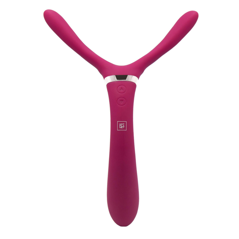 Бордовый двусторонний стимулятор Aster - 28,2 см. (Цвет: бордовый)