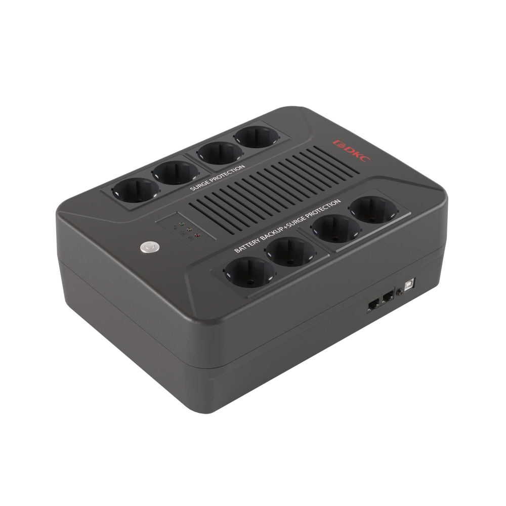 Линейно-интерактивный ИБП ДКС серии Info PDU, 600 ВА/360 Вт, 1/1,8xSchuko, USB + RJ11, 1x7Aч