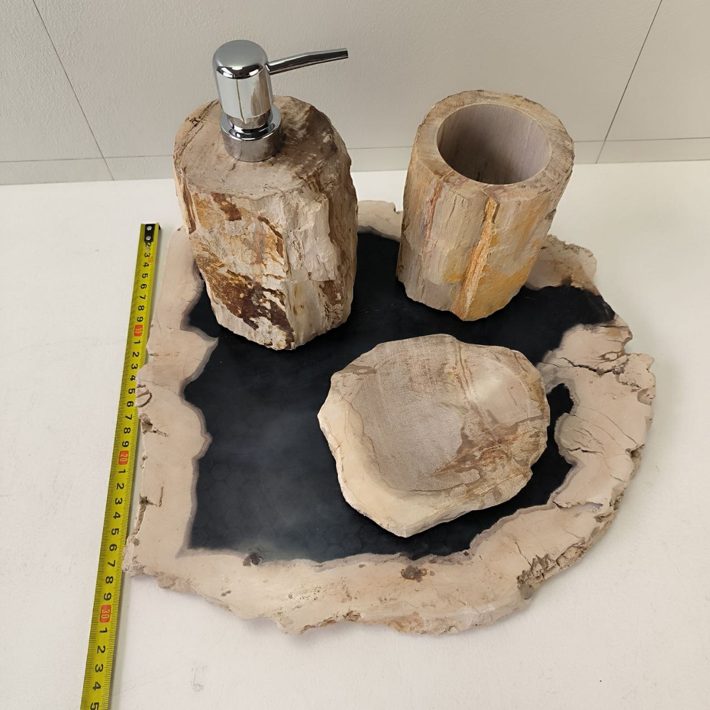 Набор из окаменелого дерева 4 предм Fossil Set NF-63280 поднос 149