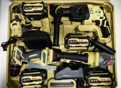 Набор инструментов Feng Bao 4 в 1, Дрель- шуруповерт 1321, Ушм 5230 кейс, Гайковерт 650, Перфоратор 8020