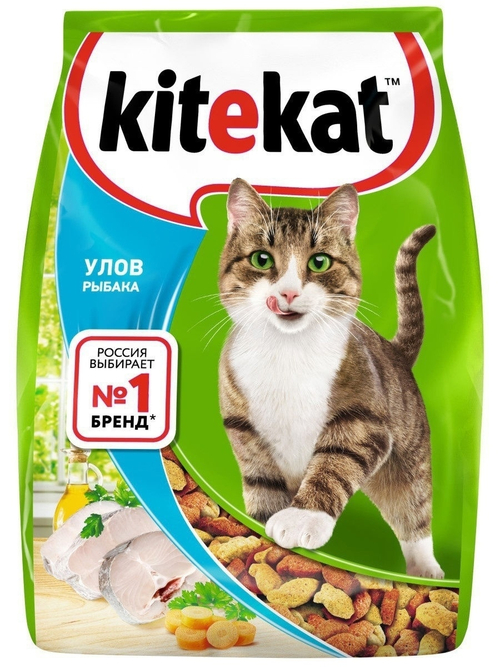 Сухой корм Kitekat для взрослых кошек, с рыбой, 1.9 кг