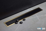 Душевой лоток Pestan Confluo Premium Line 750 Black Glass Gold