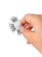 Эластичное эрекционное кольцо с черными «ресничками» (Цвет: белый с черным)