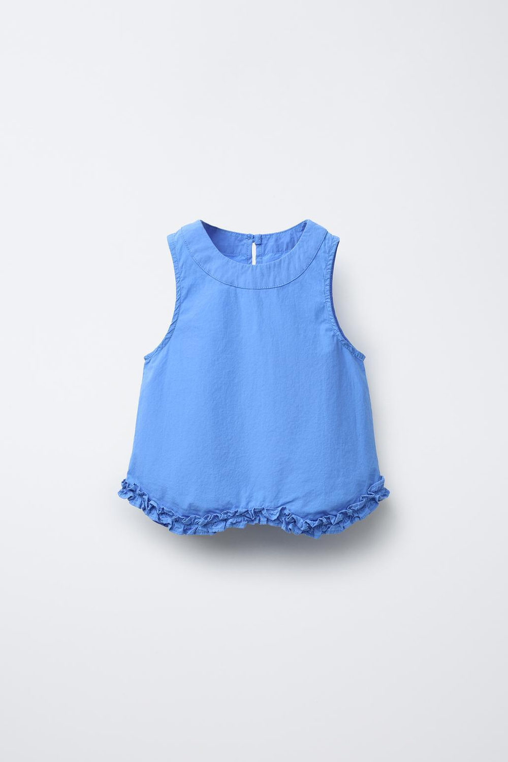 ZARA ТОП С ОБОРКАМИ, ГОЛУБОЙ