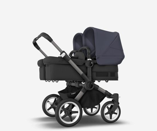 Коляска для двойни 2 в 1 Bugaboo Donkey 5 Twin Stormy blue/Midnight black/Graphite