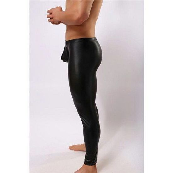 Мужские штаны черные под кожу Shino Black