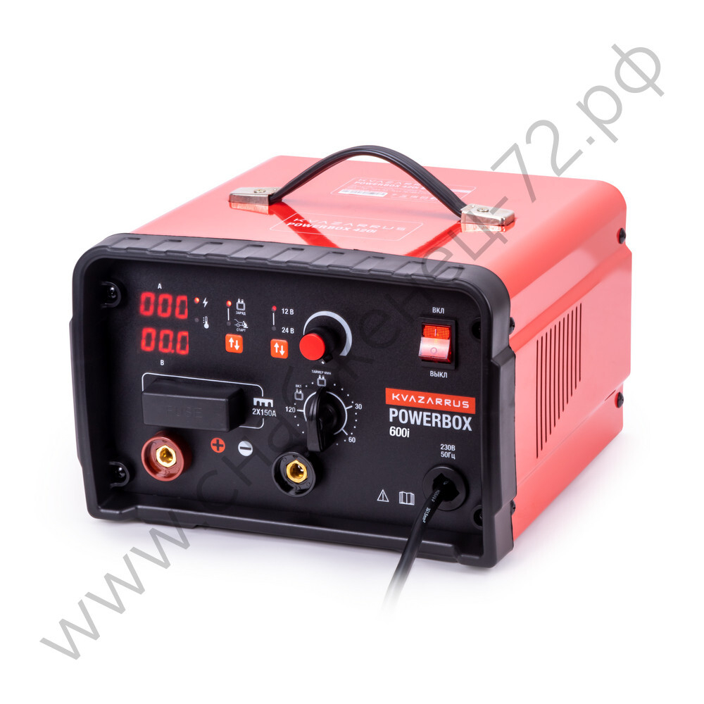 Инверторное пуско-зарядное устройство KVAZARRUS PowerBox 600i, таймер, пластиковый кейс
