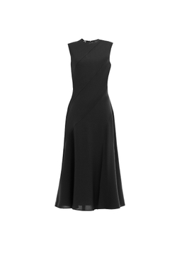 Льняное платье без рукавов черное 05-01-25 SS