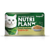 Влажный корм для кошек NUTRI PLAN Тунец с анчоусами в собственном соку, банка 160 г