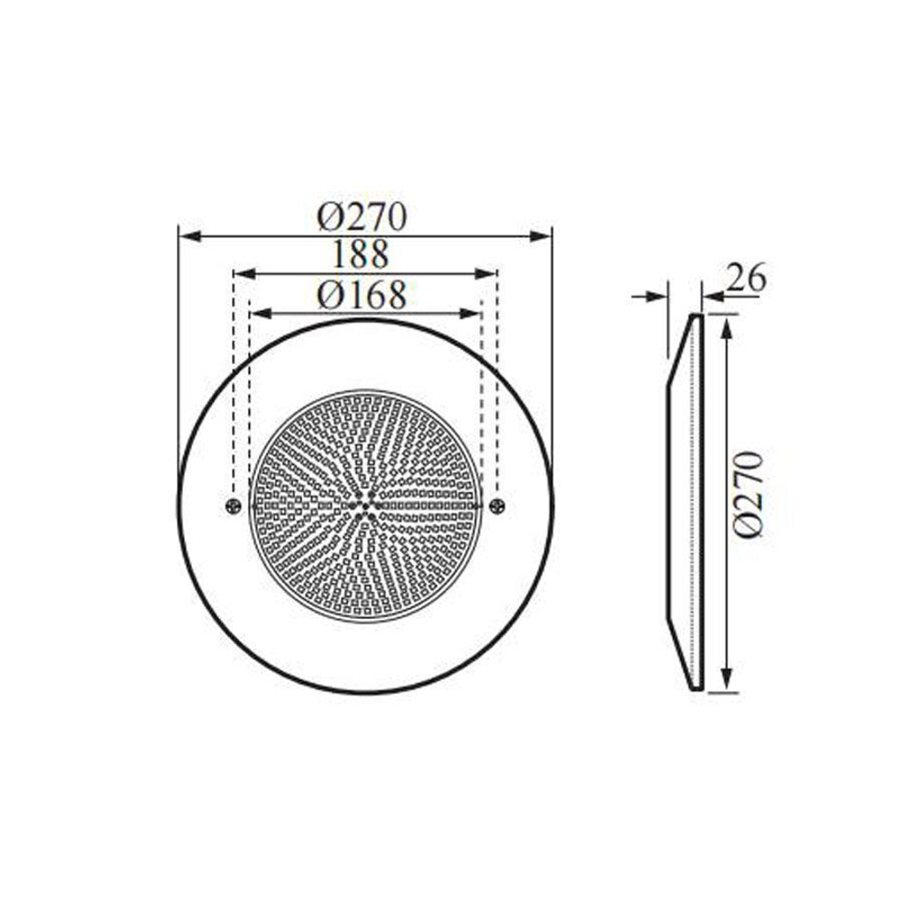 Прожектор светодиодный AquaViva HJ-WM-SS270FG, 252led 18W NW (AISI-316)