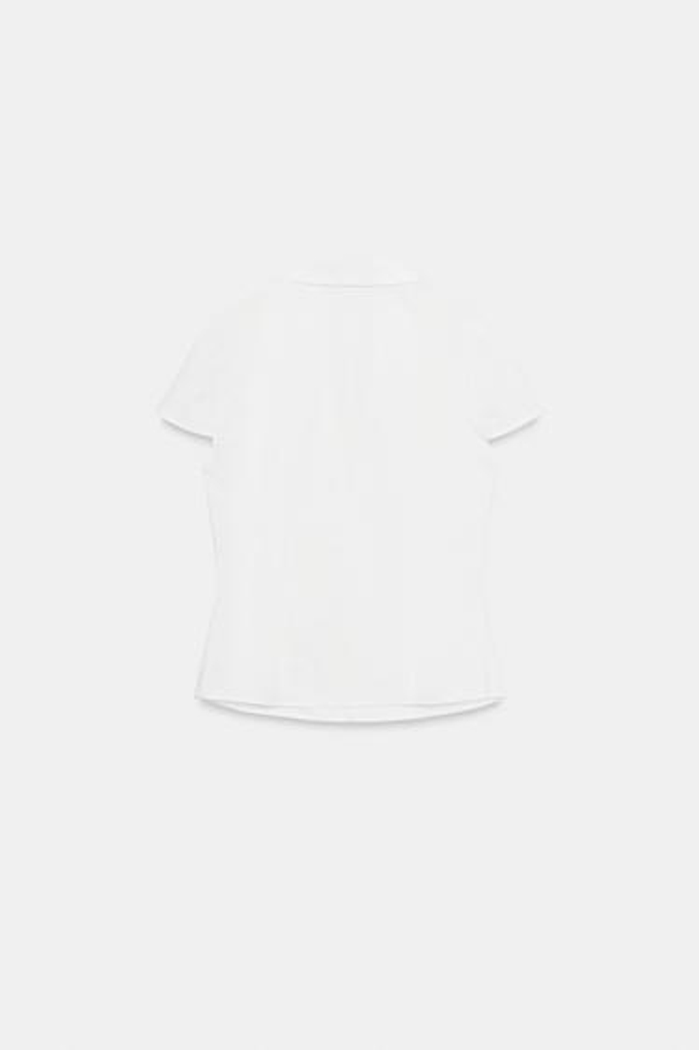 ZARA ПРИТАЛЕННАЯ РУБАШКА СО СБОРКАМИ, БЕЛЫЙ