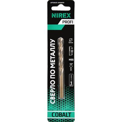 Сверло NIREX Profi по металлу Cobalt 7,5*109 мм NMD0701 (1шт в упак)