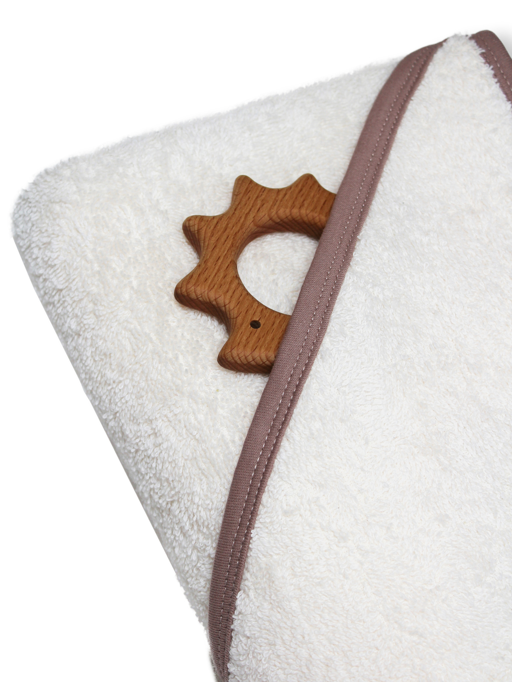 Махровая пеленка с уголком Молочный/Тауп Грей