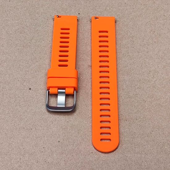 Ремешок 18 мм силиконовый для Garmin Venu 2S, Vivoactive 4S, Forerunner 255S, Forerunner 265S быстросъемный Quick Release (Оранжевый)