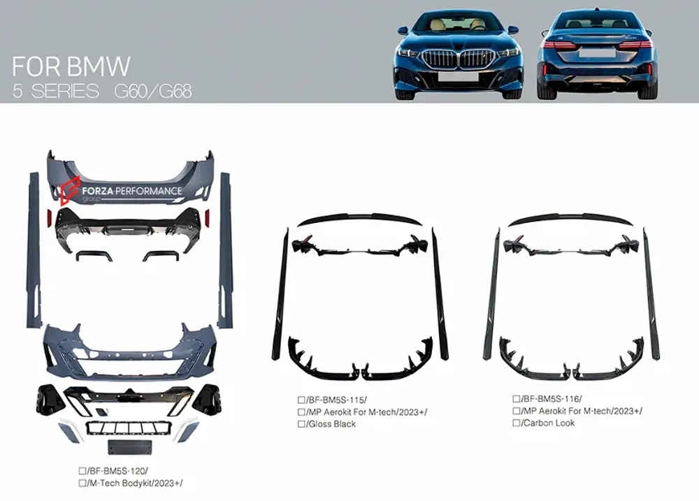Обвес для BMW 5 серии G60 G68 2023+ в М-стиле БМВ