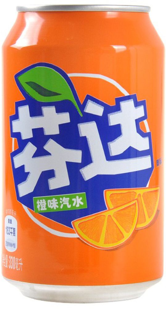 Газированный напиток Фанта Апельсин / Fanta Orange (Китай) 0.33 - банка