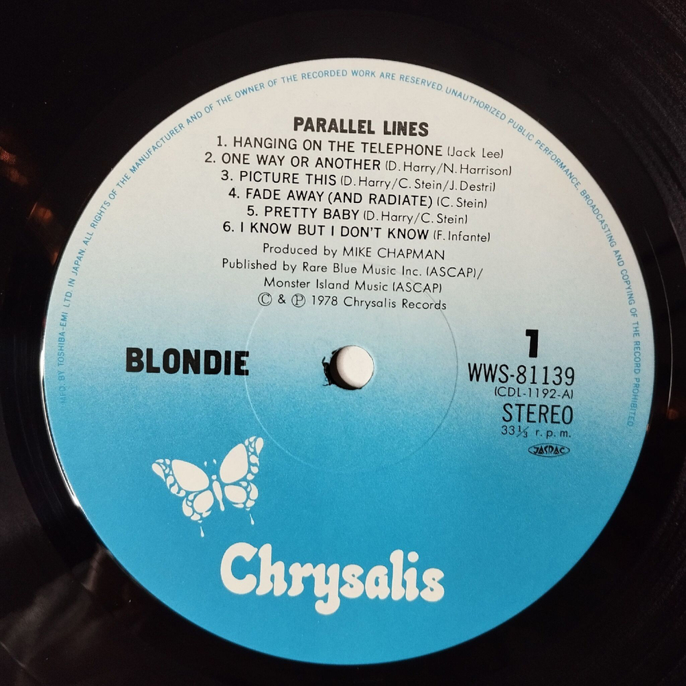 Винтажная виниловая пластинка LP Blondie Parallel Lines (Japan 1978) (No Obi) One Way Or Another