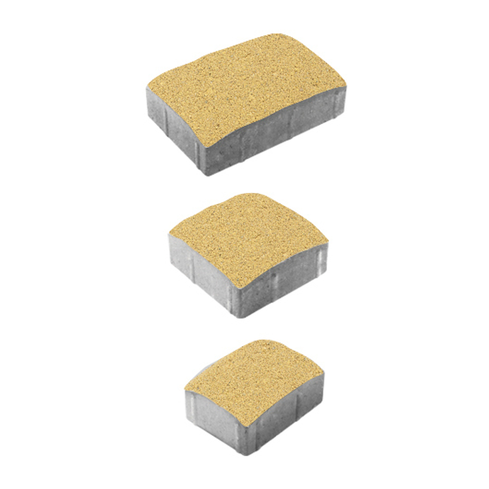 Тротуарная плитка УРИКО, комплект из 3 видов плит, Стандарт Желтый