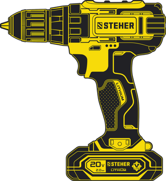 Дрель-шуруповерт ударная  STEHER CDS-200-2, 2 АКБ, 20 В, кейс