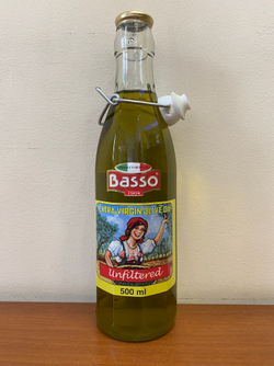 Оливковое масло BASSO Non Filtrato (нефильтрованное) Extra Virgin 0,5 литрa, Италия