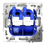 Розетка компьютерная встраиваемая VOLTUM S70 двойная RJ45+RJ45 кат.6, (шелк)