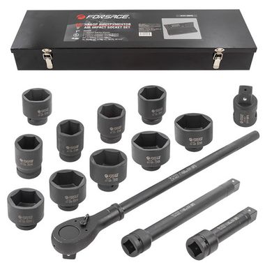 Набор инструментов ударных,15пр. 1''6гр.(36,41,46,50,55,60,65,70,75,80мм),в метал. кейсе Forsage F-8141-5MPB