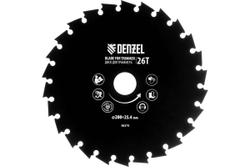 Диск для триммера c долотообразной формой зуба 200x25.4 мм, 26 зубов Denzel 96379