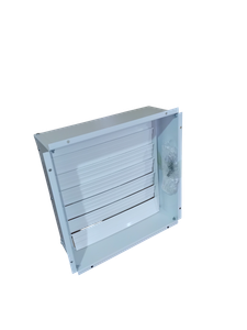 Кожух с жалюзи (пластик) для вентилятора осевого ВО-2.5 с крепежом.