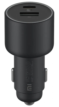 Автомобильное зарядное устройство XiaoMi Car Charger 1A1C 100W (CC07ZM) + Кабель USB-C-USB-C, Black