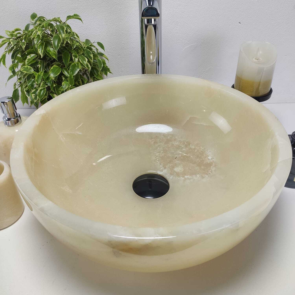 Раковина из оникса Bowl Yellow TinLip BO-60955 40*40*15