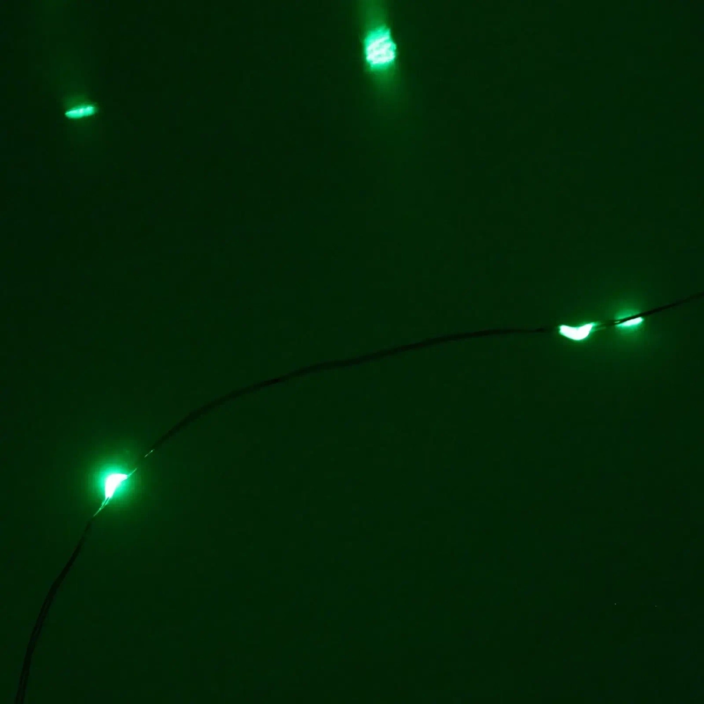 Гирлянда для дома на батарейках 1,5 м 15 ламп LED, 1 реж.,IP-20, Зеленый