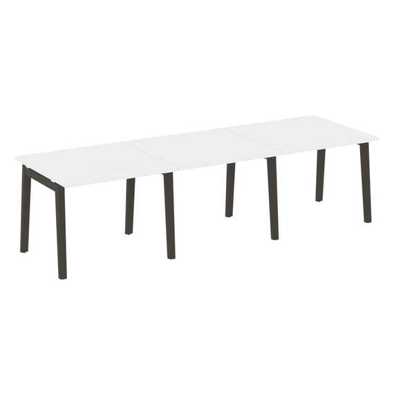 Onix Wood Стол переговорный (3 столешницы) OW.PRG-3.1 Белый Бриллиант/Дуб Темный/Металл Антрацит 294