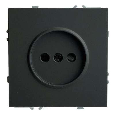 Розетка 1-местная с з/ш, б/з (механизм), СЗК, STEKKER, 250В, 16А, серия Эмили, RST16-5109-05ZK, черный уголь, soft touch 50250