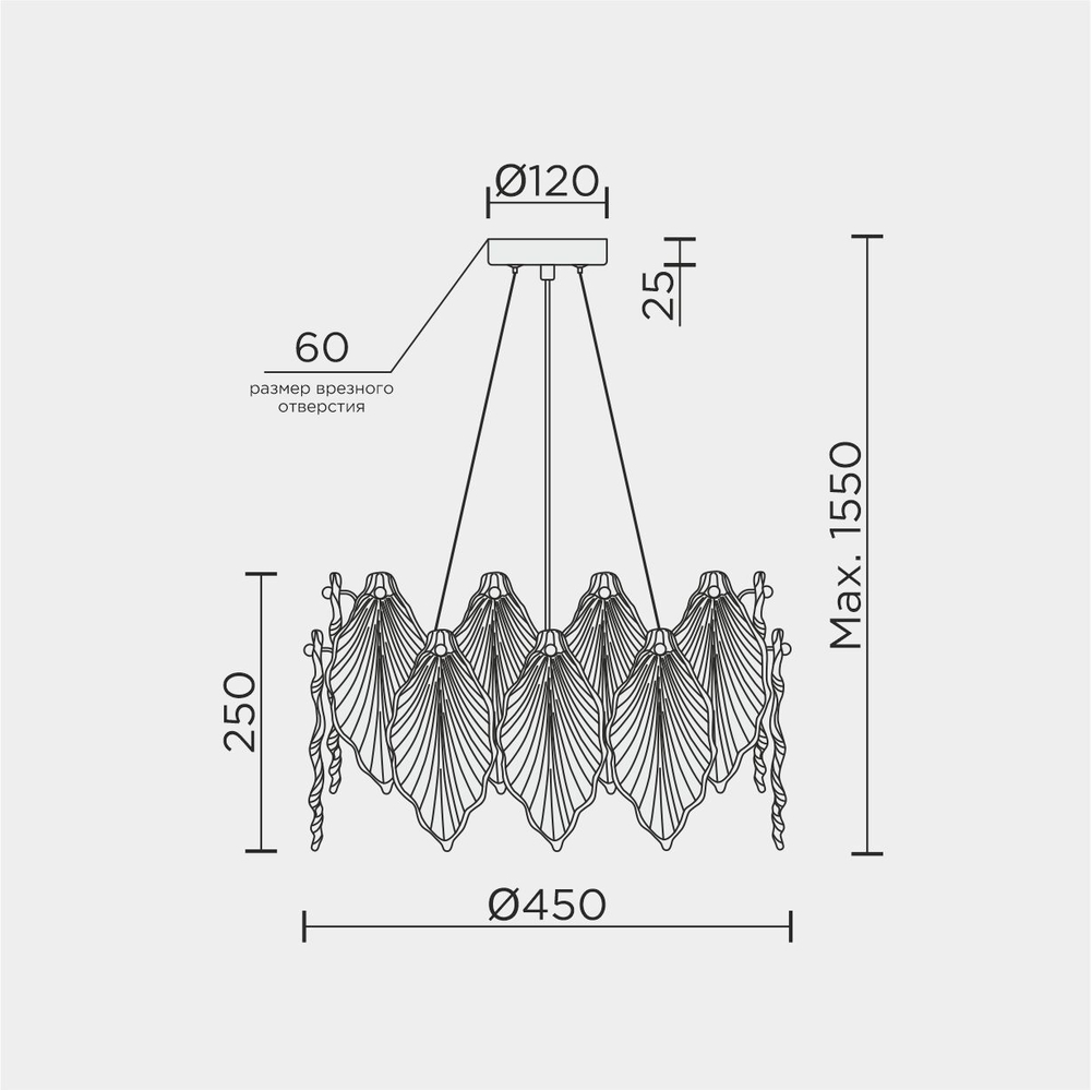 Подвесная люстра Modelux ML.2293.450 GD
