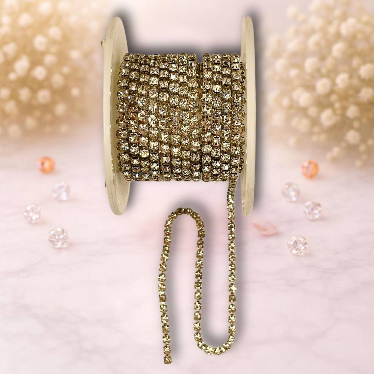 стразовая лента ,3,5мм ,цвет белый-серебро (1м)